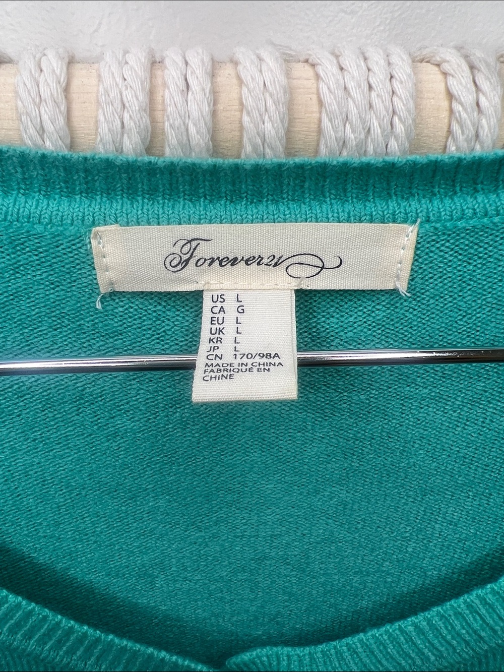 Forever 21 Teal Pearl-Button V‑Neck Cardigan - Picture 2 of 5